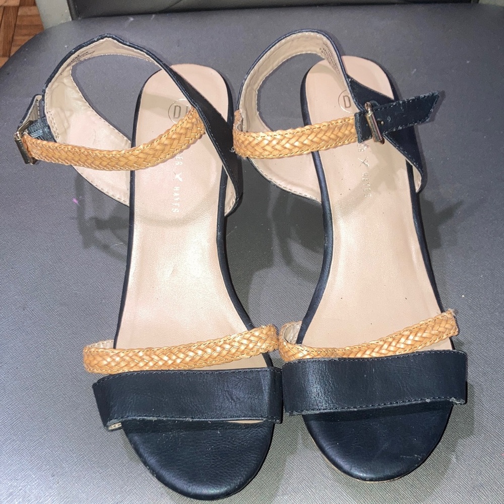 Denver Hayes Black and Tan Braided Sandals